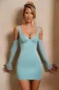 Cold Shoulder Mini Dress in Teal sold by Oh Polly