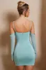 Cold Shoulder Mini Dress in Teal sold by Oh Polly