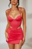 Low Rise Split Mini Skirt in Hot Pink sold by Oh Polly