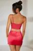 Low Rise Split Mini Skirt in Hot Pink sold by Oh Polly