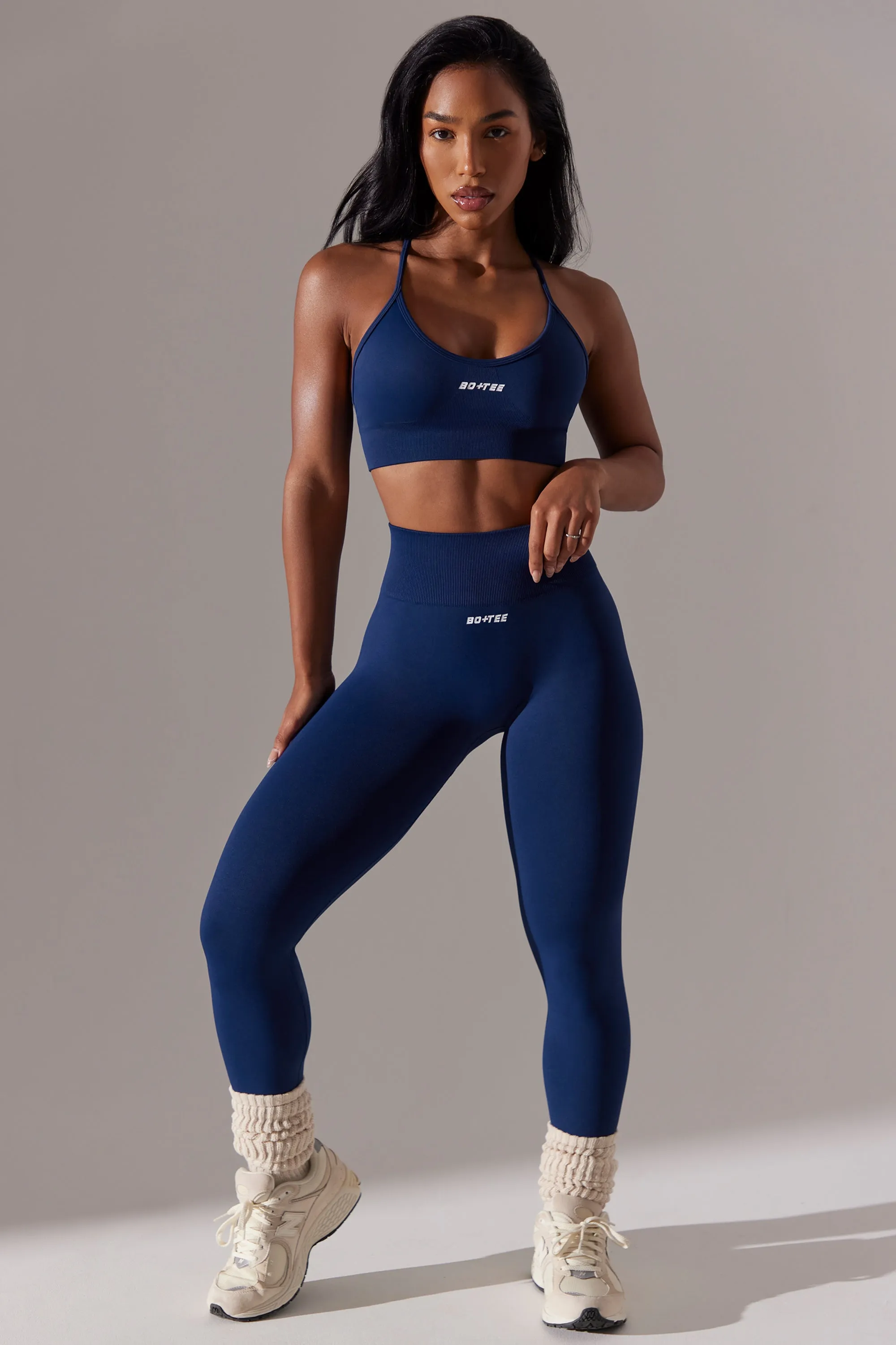 Petite High Waist Super Sculpt Leggings in Navy sold by Oh Polly product image thumbnail 4