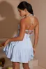 Halter Neck Cut Out Mini Dress in Blue sold by Oh Polly