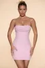 Embellished Strapless Cowl Neck Mini Dress in Blush sold by Oh Polly