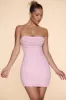 Embellished Strapless Cowl Neck Mini Dress in Blush sold by Oh Polly