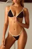 Triangle Thong Bikini Bottoms in Black sold by Oh Polly