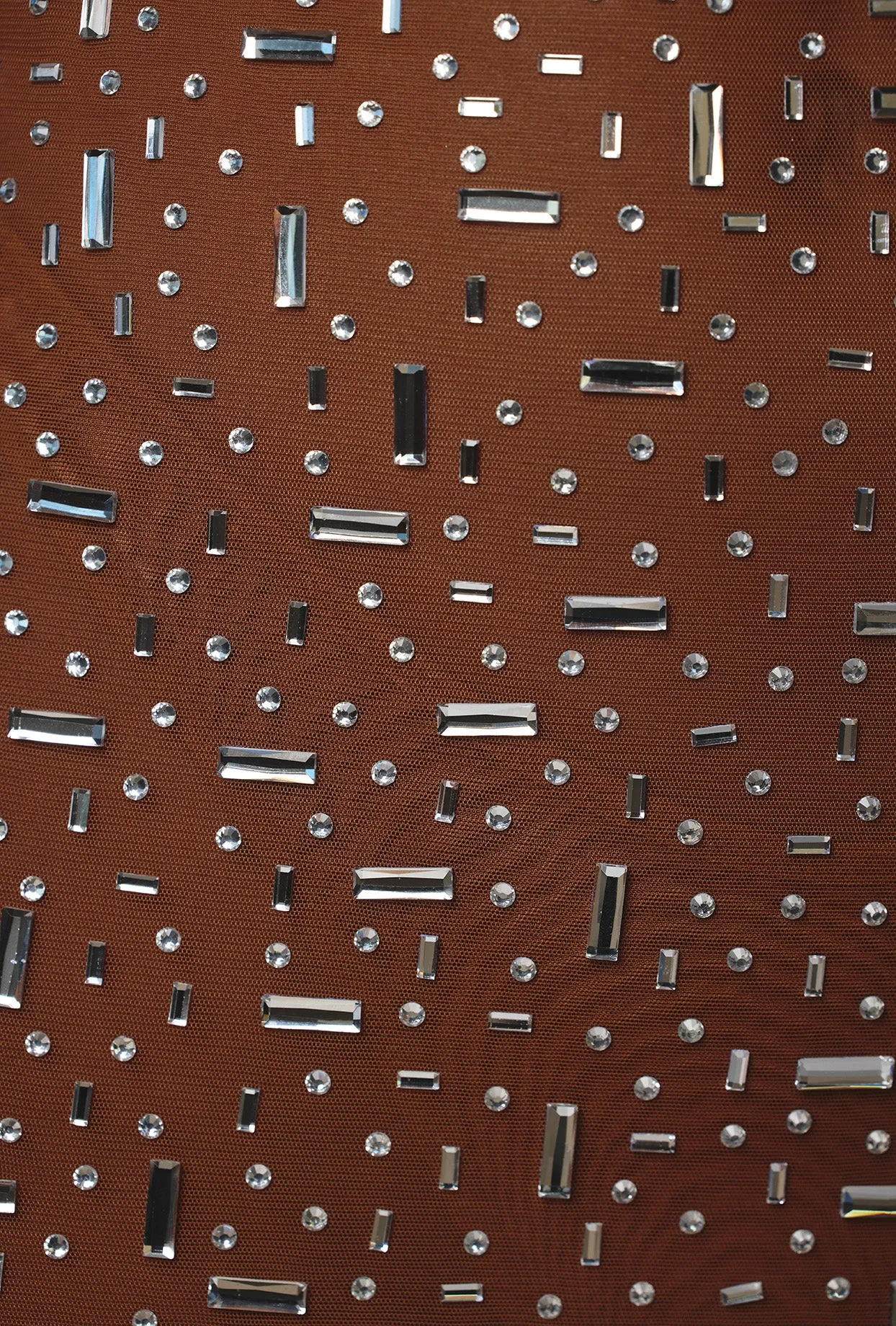 Sheer Embellished Bodycon Mini Dress in Mocha sold by Oh Polly product image thumbnail 5