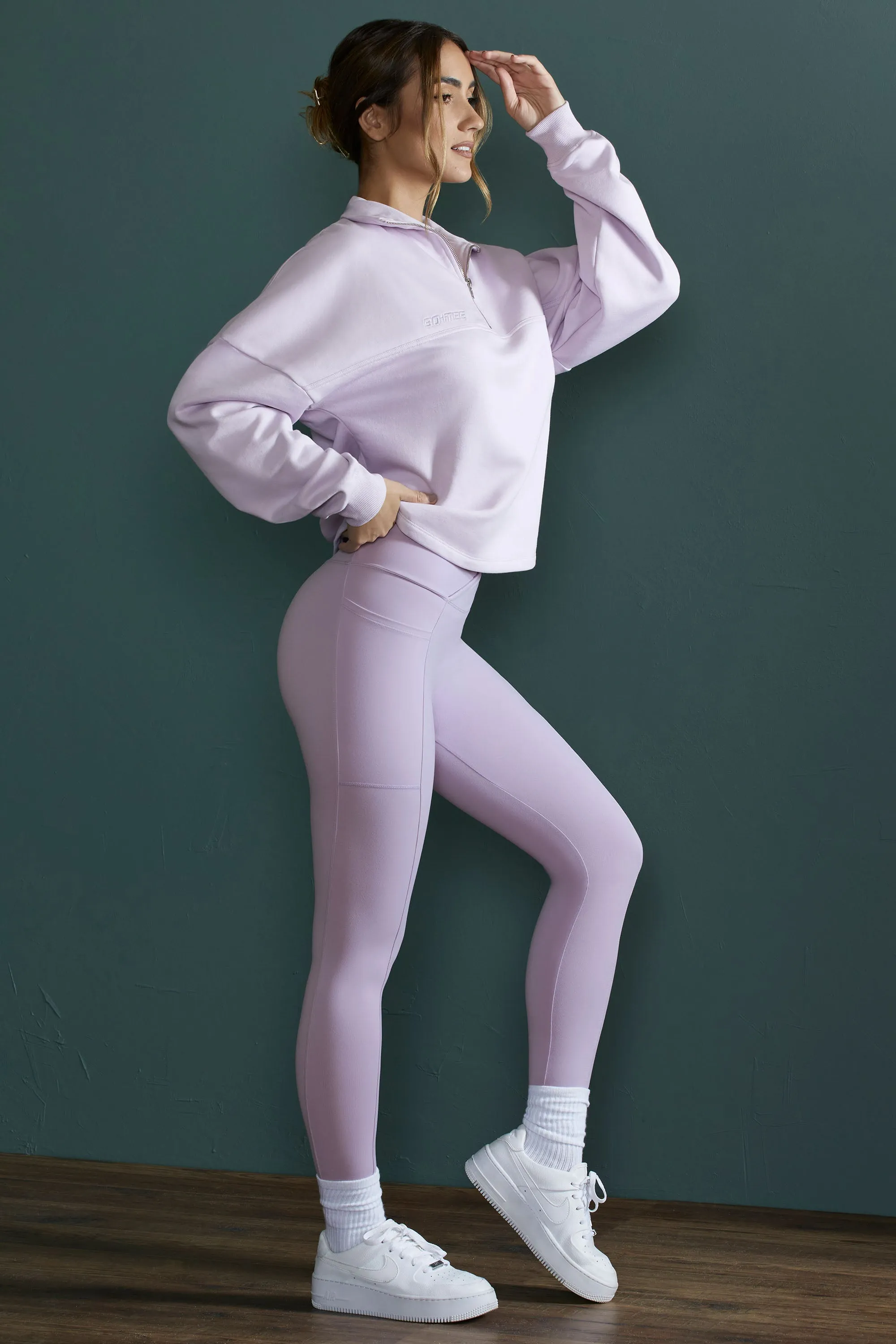 Oversized Half Zip Sweatshirt in Lilac sold by Oh Polly product image thumbnail 3