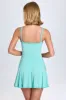 Lace-Trim Ruched Mini Dress in Sea Green sold by Oh Polly