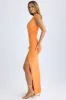 Modal High-Split Plunge-Neck Maxi Dress in Sunset Orange sold by Oh Polly