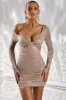 Cut Out Mini Dress in Taupe sold by Oh Polly