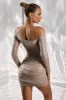 Cut Out Mini Dress in Taupe sold by Oh Polly