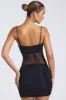 Sheer Panelled Ruched Mini Dress in Black sold by Oh Polly