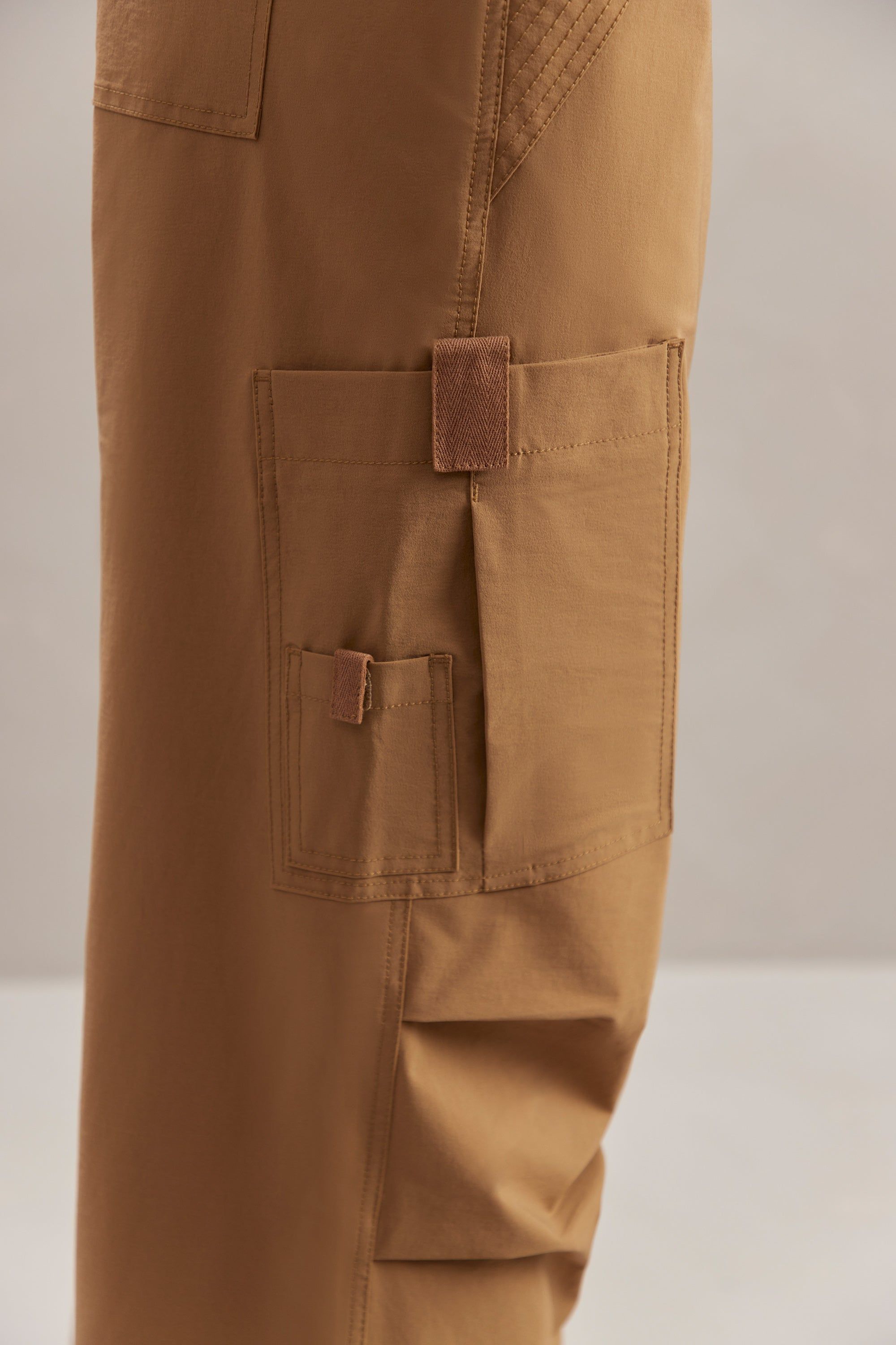 Tall Wide Leg Cargo Trousers in Tan sold by Oh Polly product image thumbnail 5
