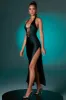 Halter Neck Fishtail Maxi Dress in Black sold by Oh Polly