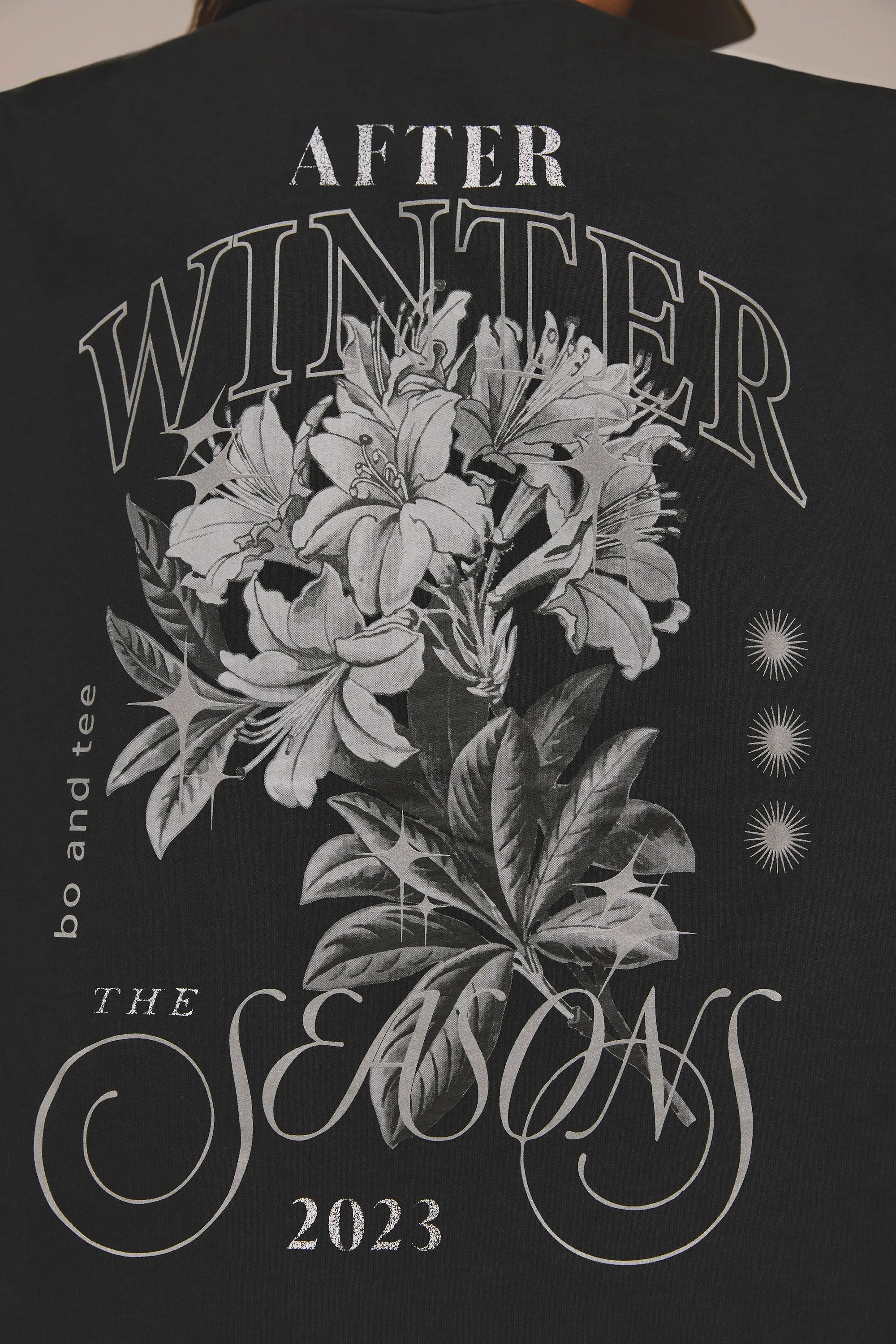 Holographic Printed Short Sleeve T-Shirt in Black sold by Oh Polly product image thumbnail 4