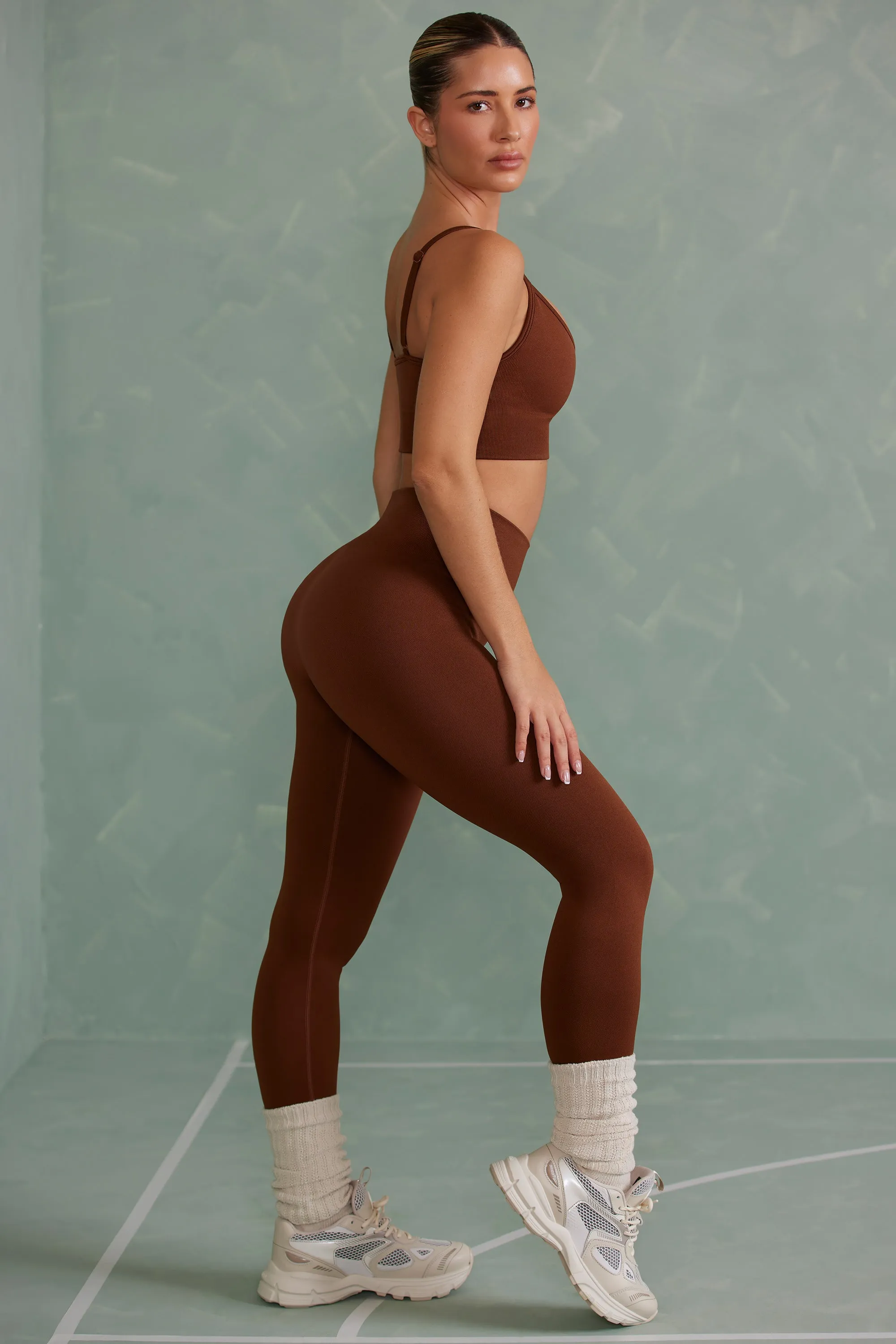 Super Sculpt Full Length Leggings in Copper Brown sold by Oh Polly product image thumbnail 4