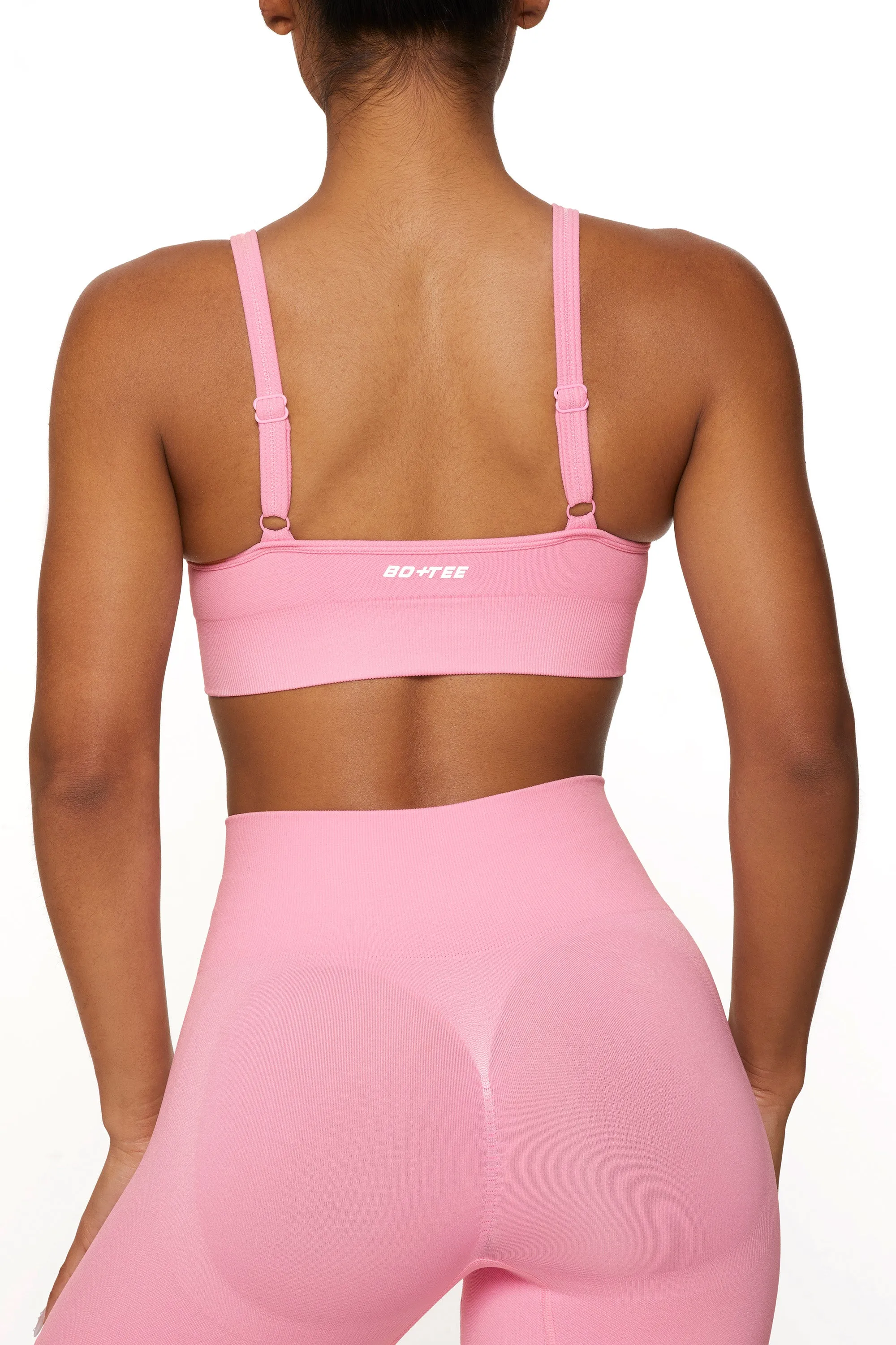 Plunge Neckline Sports Bra in Pink sold by Oh Polly product image thumbnail 2