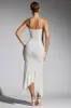 Embellished Handkerchief Hem Maxi Dress in White sold by Oh Polly
