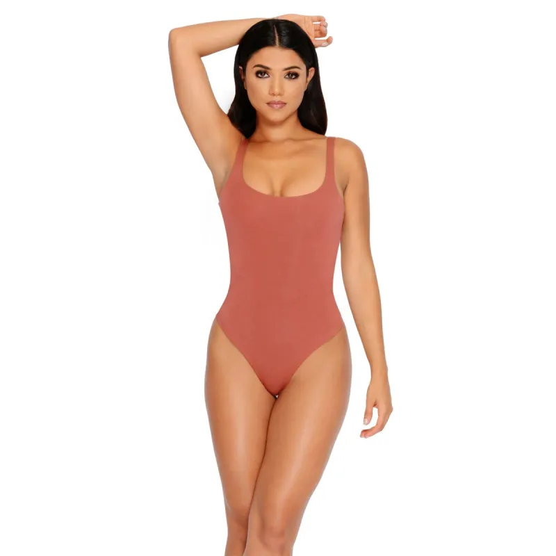 All Night Thong Double Layered Bodysuit in Rose sold by Oh Polly