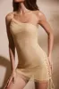 Embellished Asymmetric Ultra Mini Dress in Gold sold by Oh Polly