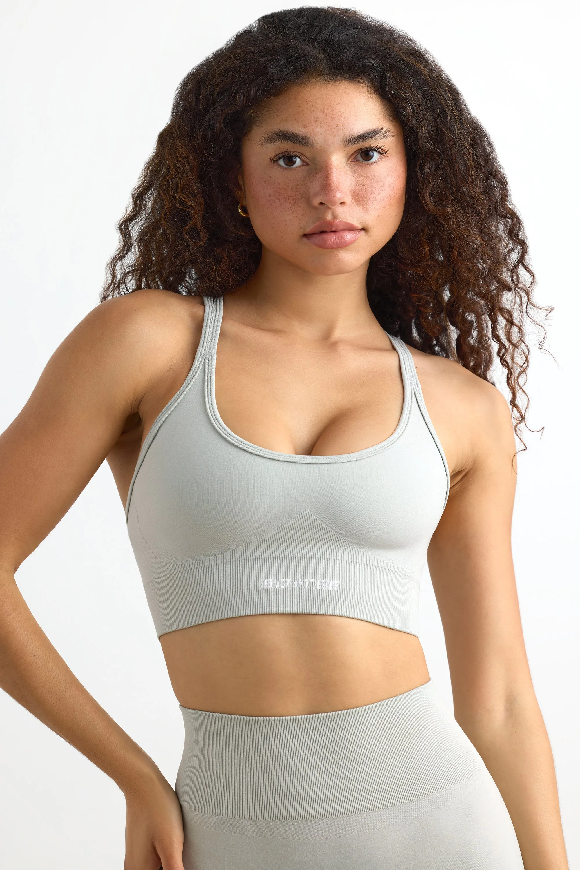 Strappy Define Luxe Sports Bra in Grey sold by Oh Polly product image thumbnail 4