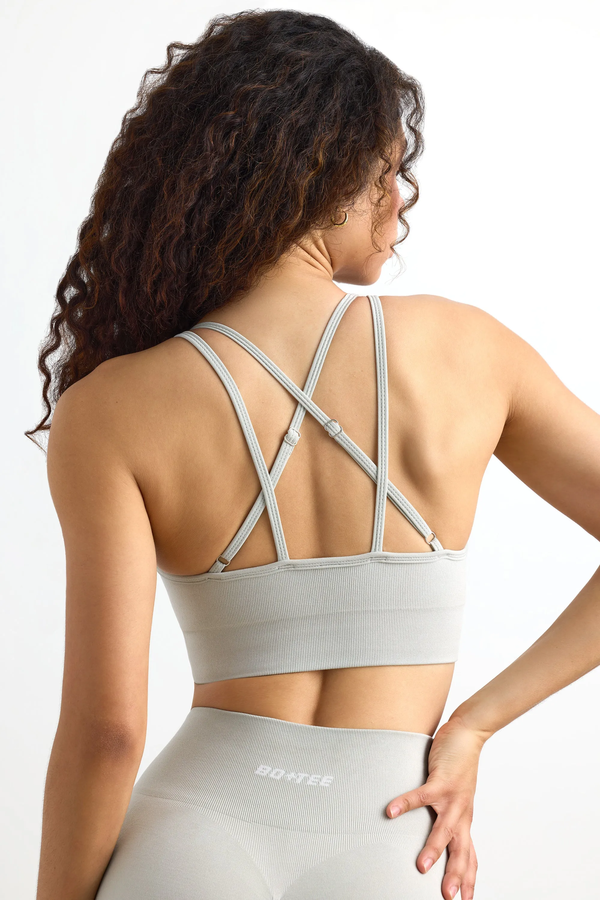 Strappy Define Luxe Sports Bra in Grey sold by Oh Polly product image thumbnail 2