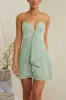 Strapless Plunge Neck Corset Mini Dress in Sage sold by Oh Polly