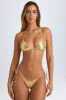 Triangle Bikini Top in Metallic Gold sold by Oh Polly