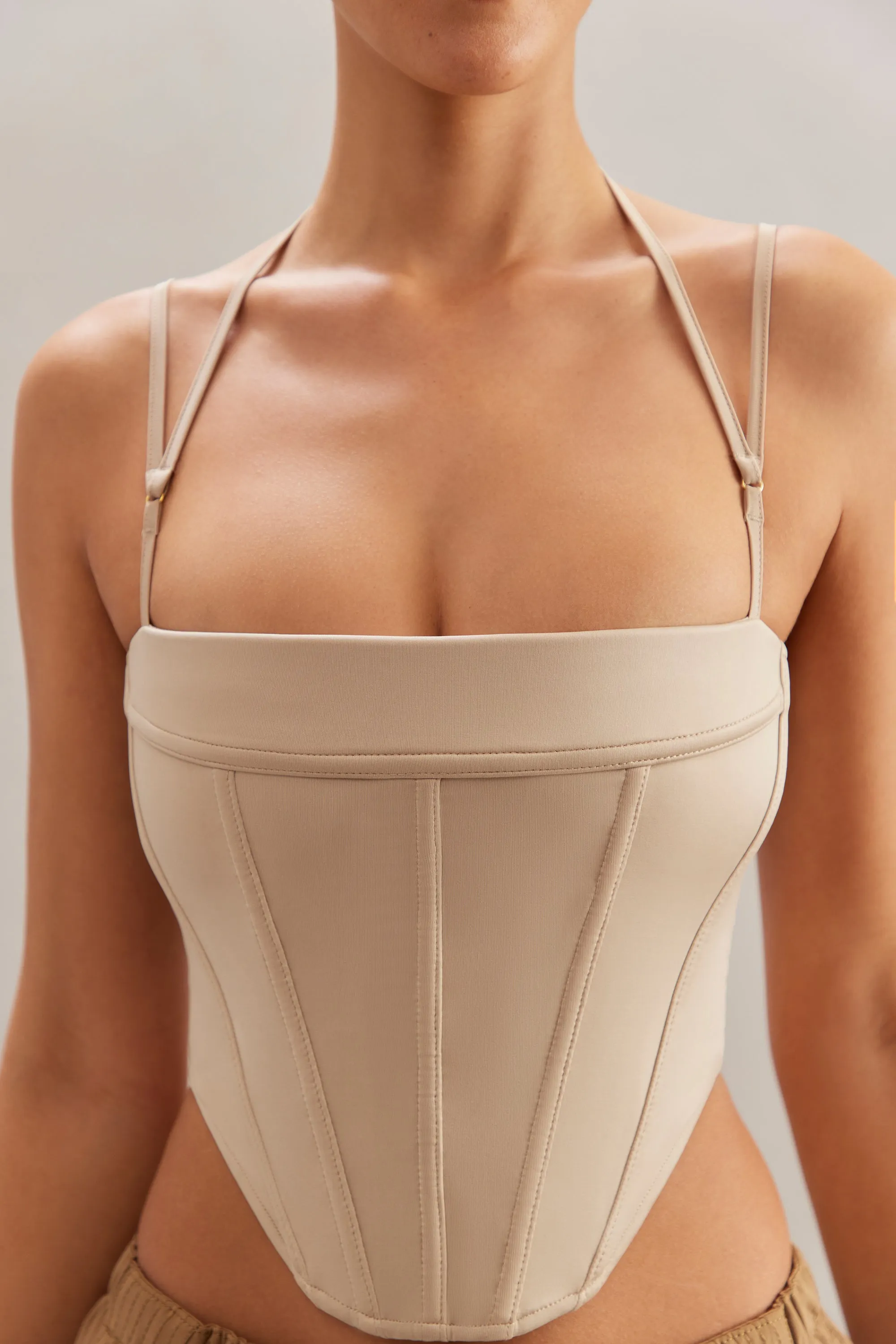 Square Neck Corset Top in Stone sold by Oh Polly product image thumbnail 4