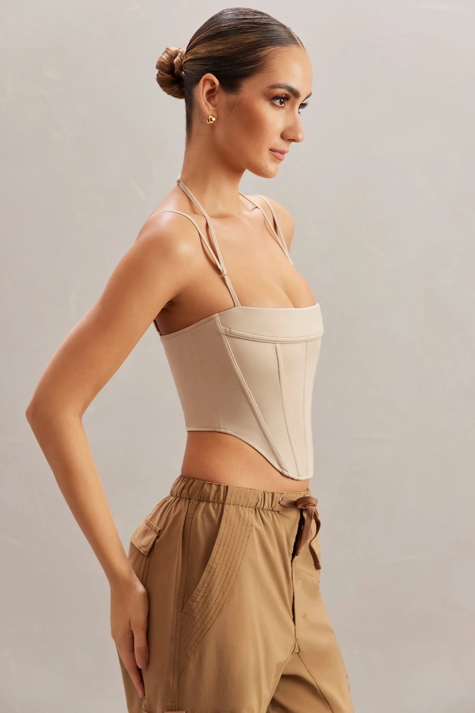 Square Neck Corset Top in Stone sold by Oh Polly product image thumbnail 3