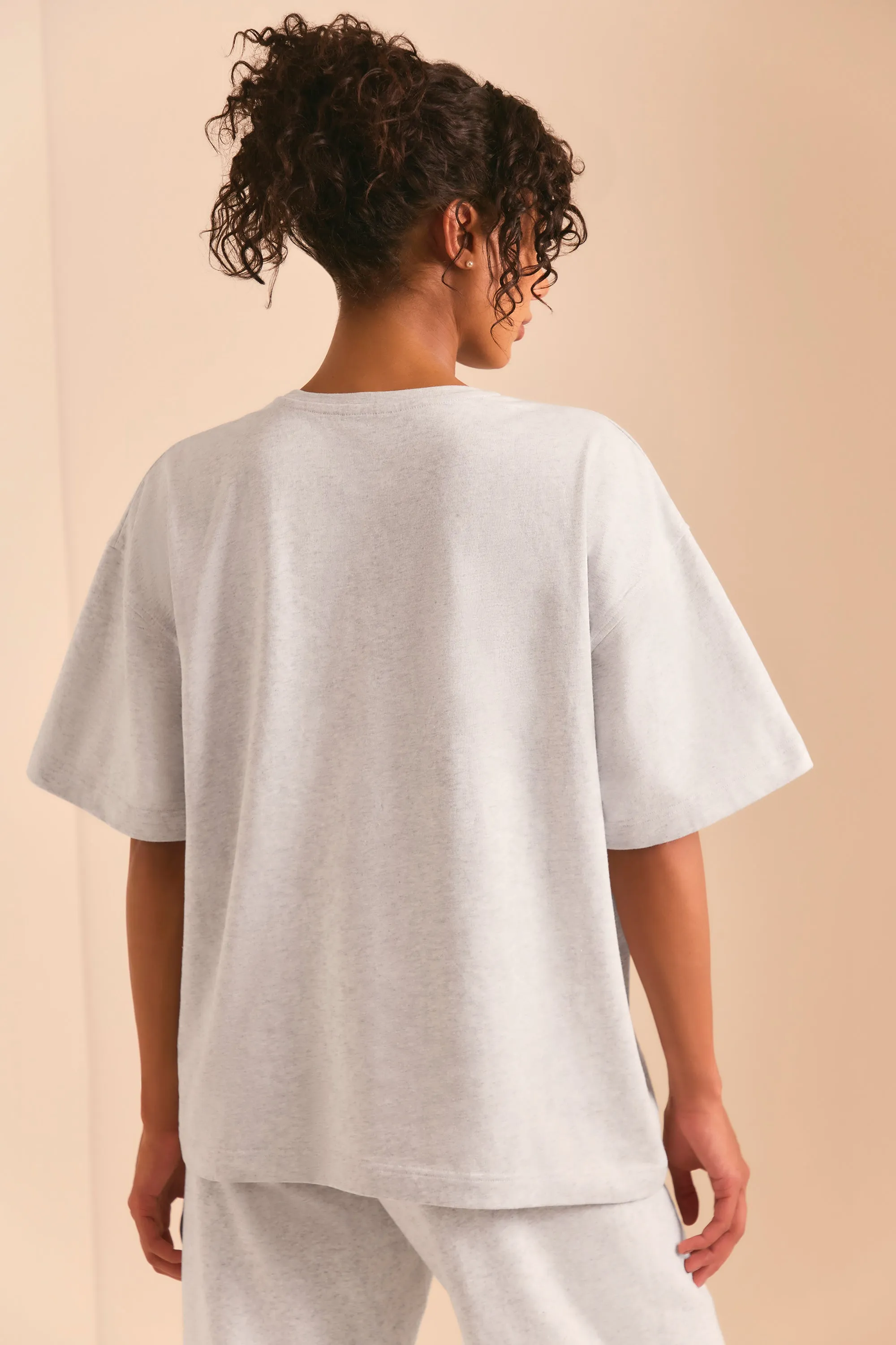 Oversized Short Sleeve T-Shirt in Heather Grey sold by Oh Polly product image thumbnail 2