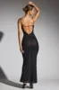 Embellished Plunge Neck Evening Gown in Black sold by Oh Polly