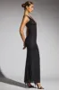 Embellished Plunge Neck Evening Gown in Black sold by Oh Polly
