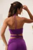 Ruched Bandeau Hardware Detail Crop Top in Purple sold by Oh Polly