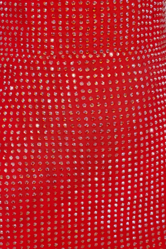 white christmas dresses Ines Embellished Corset Mini Dress in Fire Red main image 1