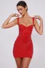 Embellished Corset Mini Dress in Fire Red sold by Oh Polly