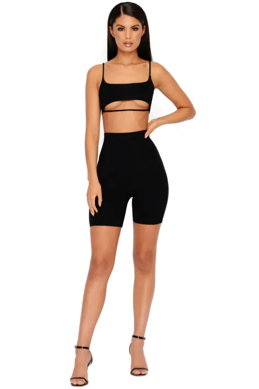 Under Your Skin Double Layered Strappy Bralette in Black sold by Oh Polly