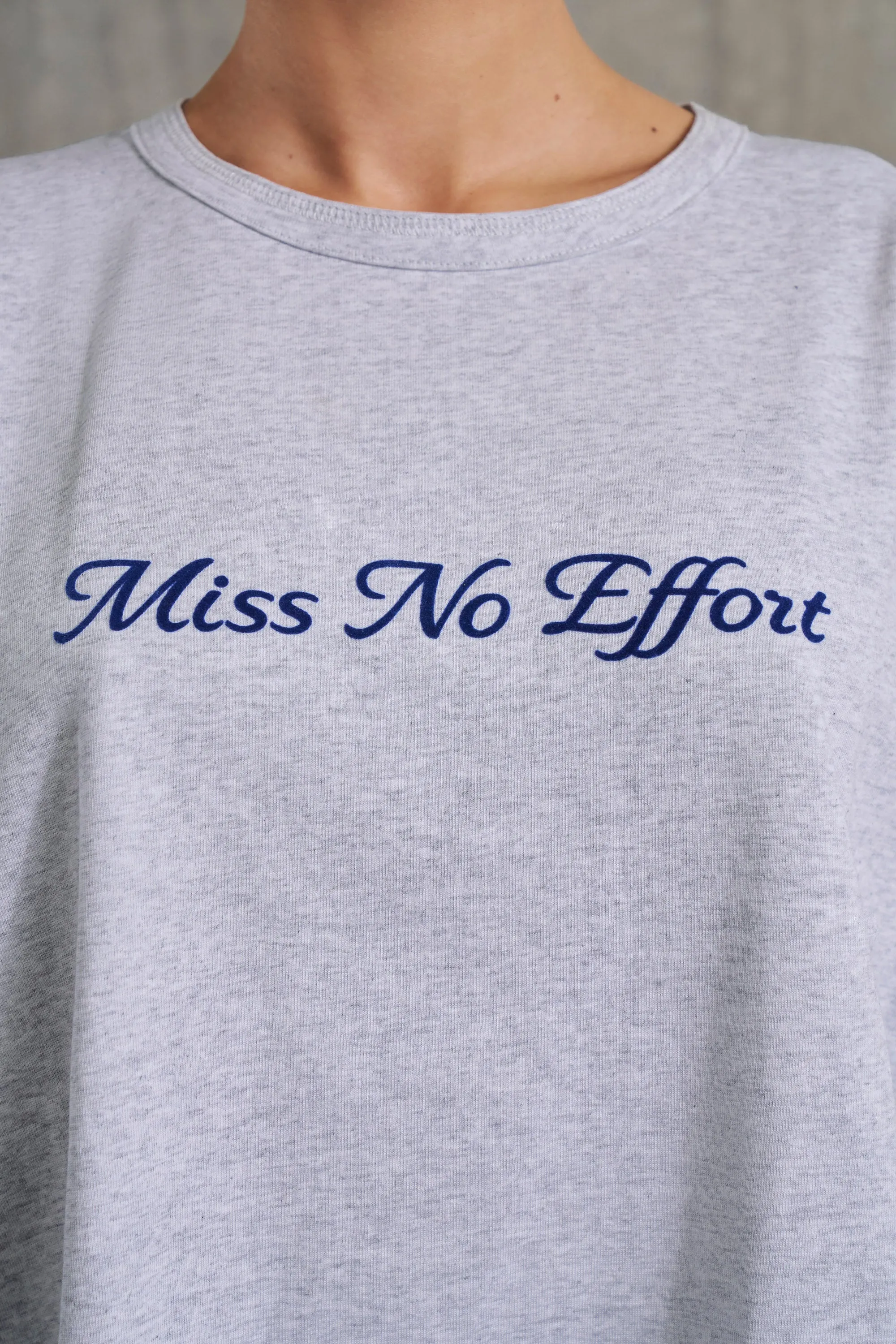 Oversized Slogan T-Shirt in Heather Grey sold by Oh Polly product image thumbnail 5