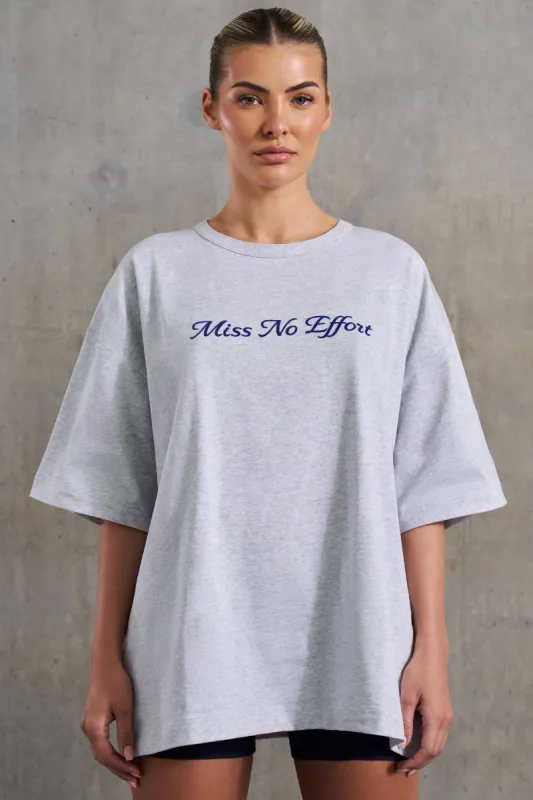 Oversized Slogan T-Shirt in Heather Grey sold by Oh Polly