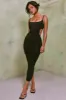 Ruched Cut Out Midi Dress in Black sold by Oh Polly