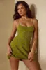 Embellished A-Line Mini Dress in Olive sold by Oh Polly