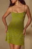 Embellished A-Line Mini Dress in Olive sold by Oh Polly