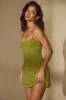 Embellished A-Line Mini Dress in Olive sold by Oh Polly