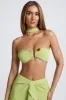 Hardware Detail Choker Crop Top in Olive Green sold by Oh Polly