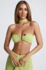 Hardware Detail Choker Crop Top in Olive Green sold by Oh Polly