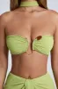 Hardware Detail Choker Crop Top in Olive Green sold by Oh Polly