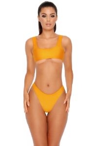 Under The Radar Bikini Top in Yellow sold by Oh Polly
