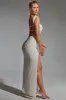 Embellished Open-Back Maxi Dress in White sold by Oh Polly