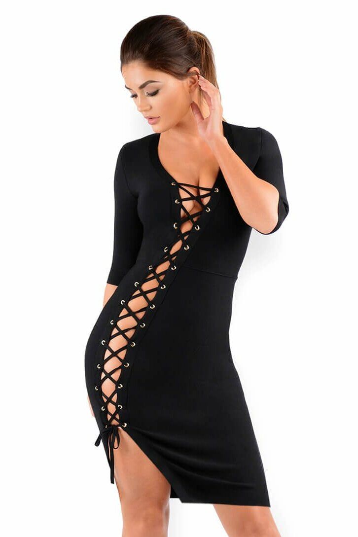 Cross It Off Bandage Dress in Black sold by Oh Polly product image thumbnail 2