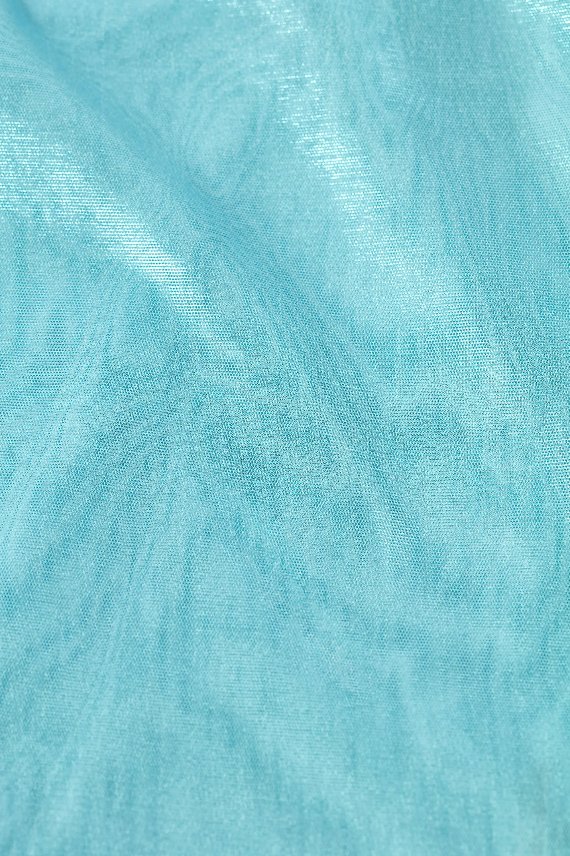 Metallic Ruched High-Neck Top in Ice Blue sold by Oh Polly product image thumbnail 4